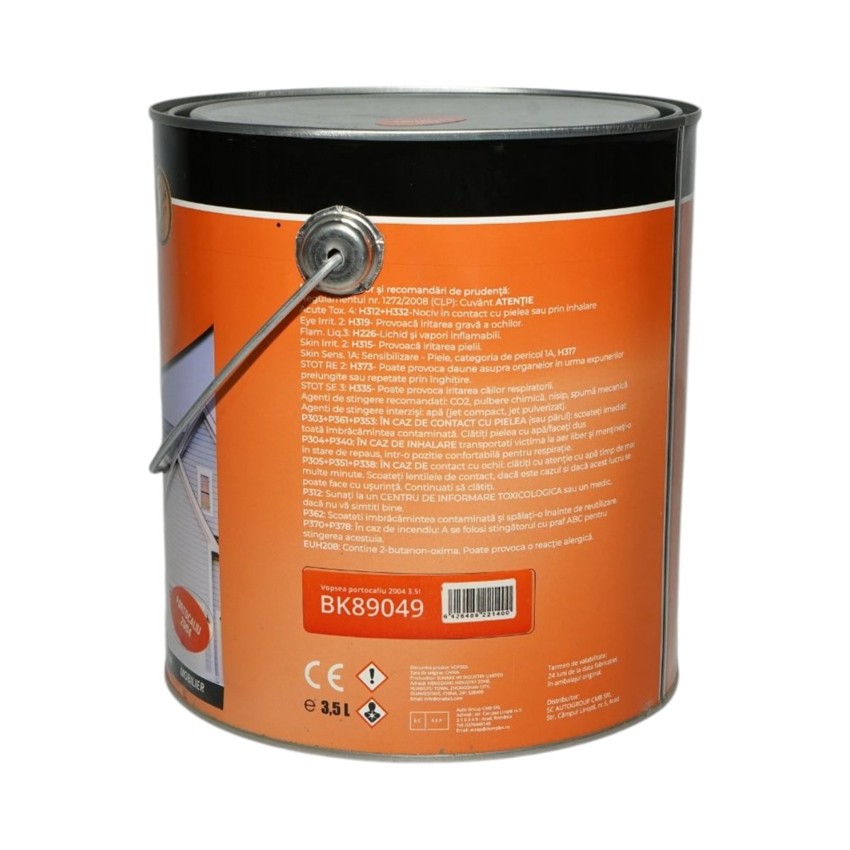 Vopsea email anticoroziva 3 in 1 portocaliu 2004 pe baza de solvent 3.5L, direct pe rugina, interior si exterior Breckner Germany – imagine 3