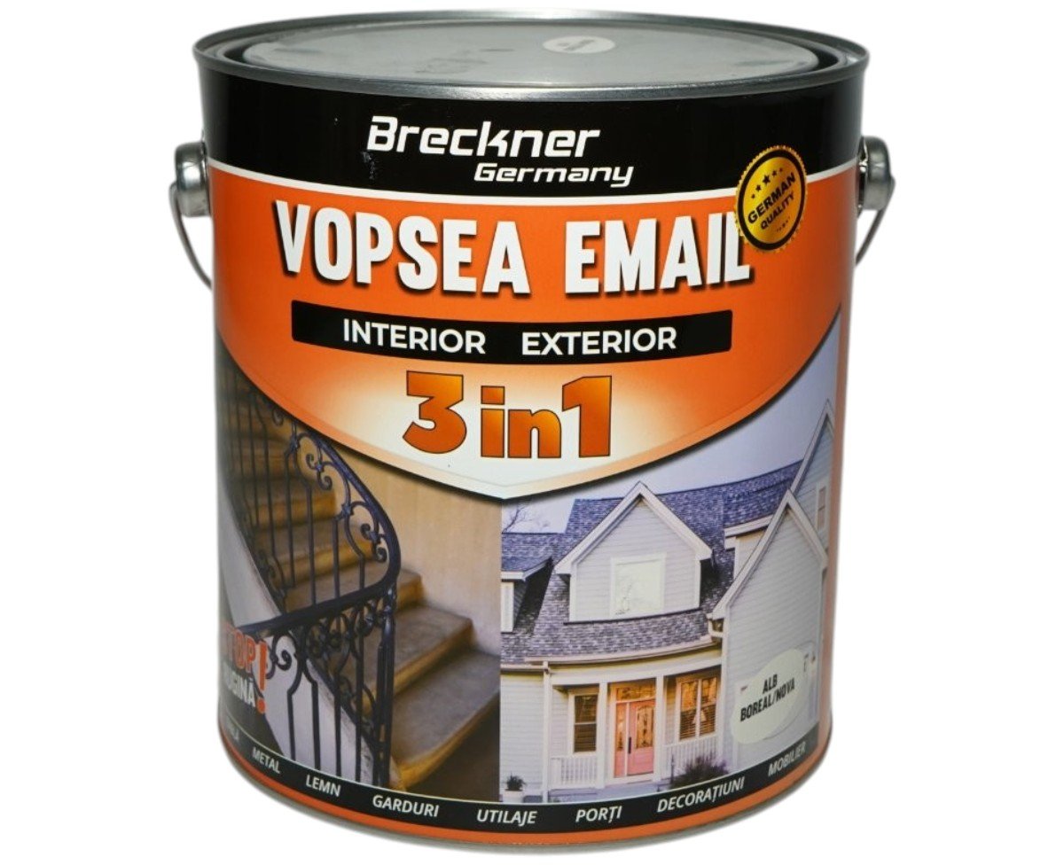 Vopsea email anticoroziva 3 in 1 Breckner Germany alb boreal nova 1L