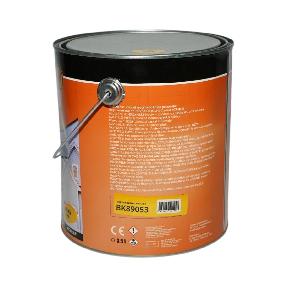 Vopsea email anticoroziva 3 in 1 galben 440 pe baza de solvent 3.5L, direct pe rugina, interior si exterior Breckner Germany – imagine 3