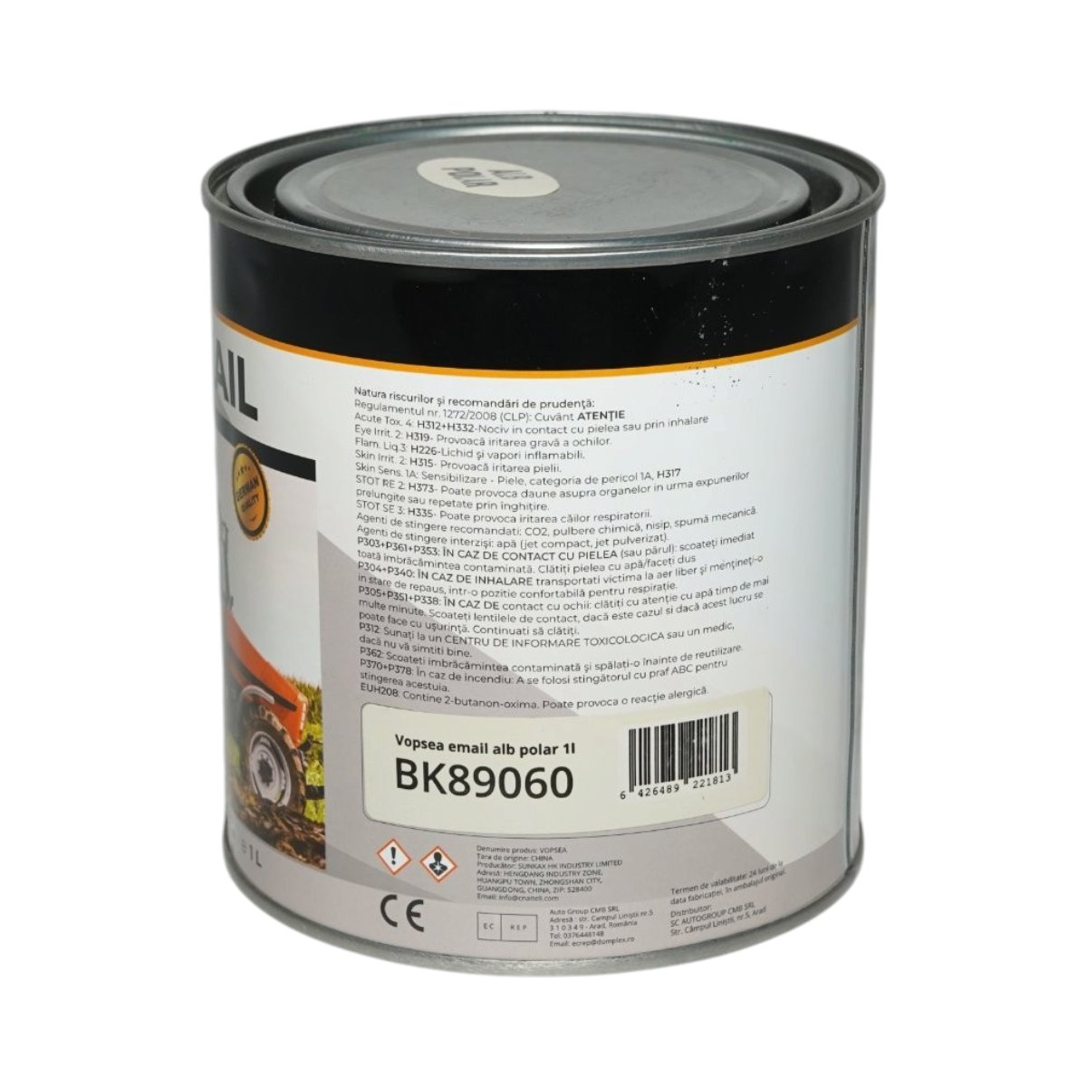 Vopsea email anticoroziva 3 in 1 alb polar 1K pe baza de solvent 1L, direct pe rugina, interior si exterior Breckner Germany – imagine 3