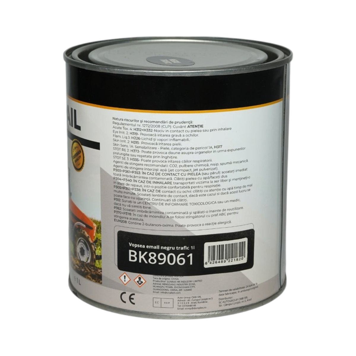 Vopsea email anticoroziva 3 in 1 negru trafic 1K pe baza de solvent 1L, direct pe rugina, interior si exterior Breckner Germany – imagine 3