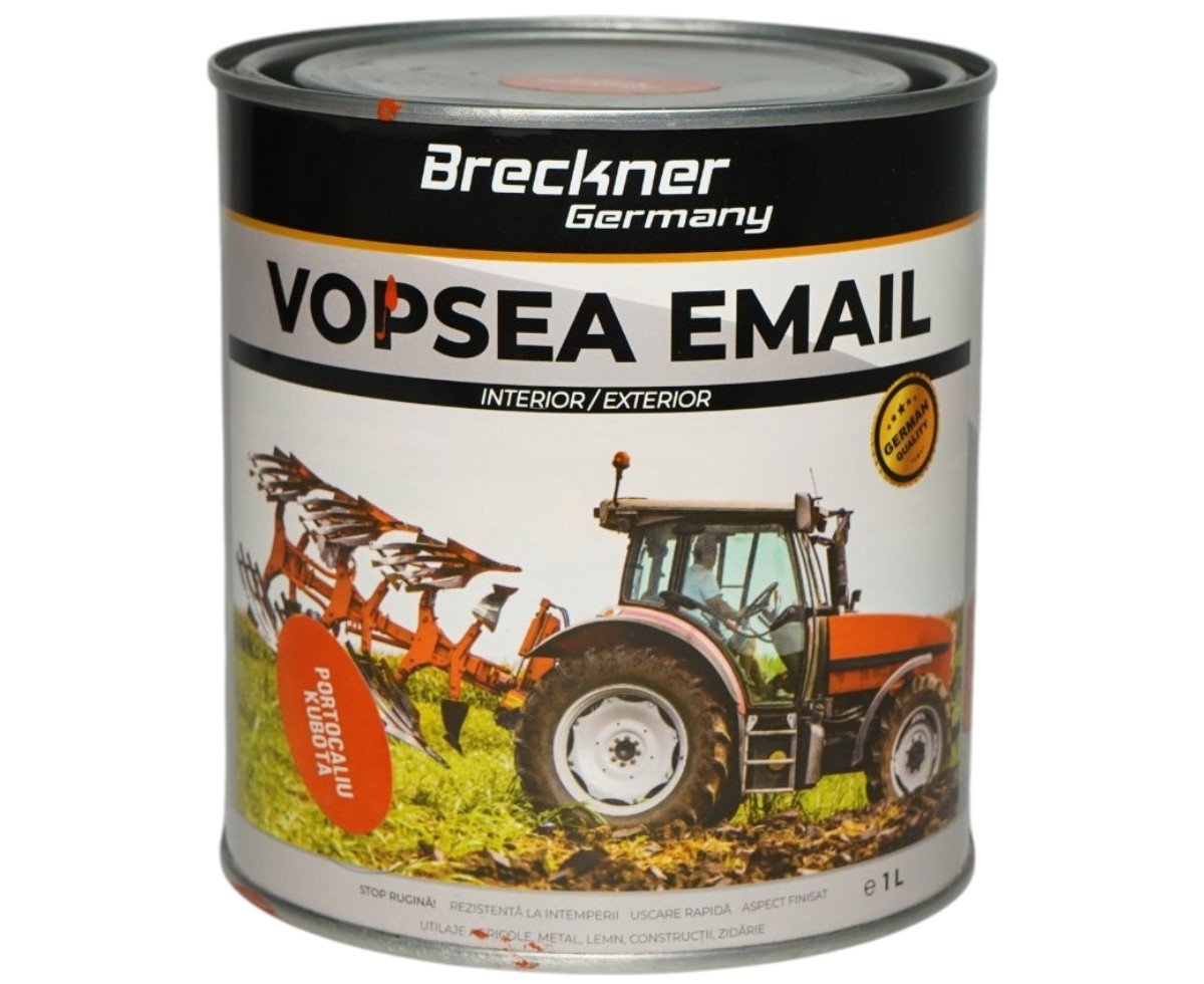 Vopsea email anticoroziva 3 in 1 Breckner Germany portocaliu Kubota 1L