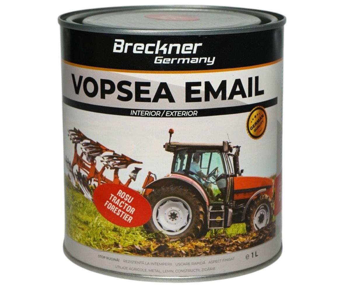 Vopsea email anticoroziva 3 in 1 Breckner Germany rosu tractor Forester 1L