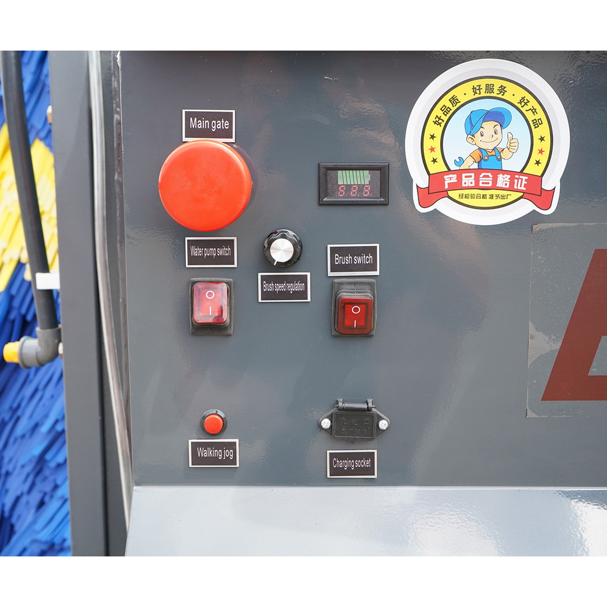 Masina electrica automata de spalat autobuze si camioane 48V, 1800W, baterie Li-ion 60Ah, perie verticala 3.8m, rezervor apa 550L THOR – imagine 6