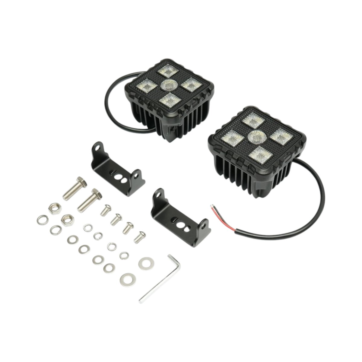 Set 2 proiectoare patrate LED 20W, 9-32V, 5700K, 2000lm, carcasa aluminiu 80x55x74mm IP67 Breckner Germany – imagine 2