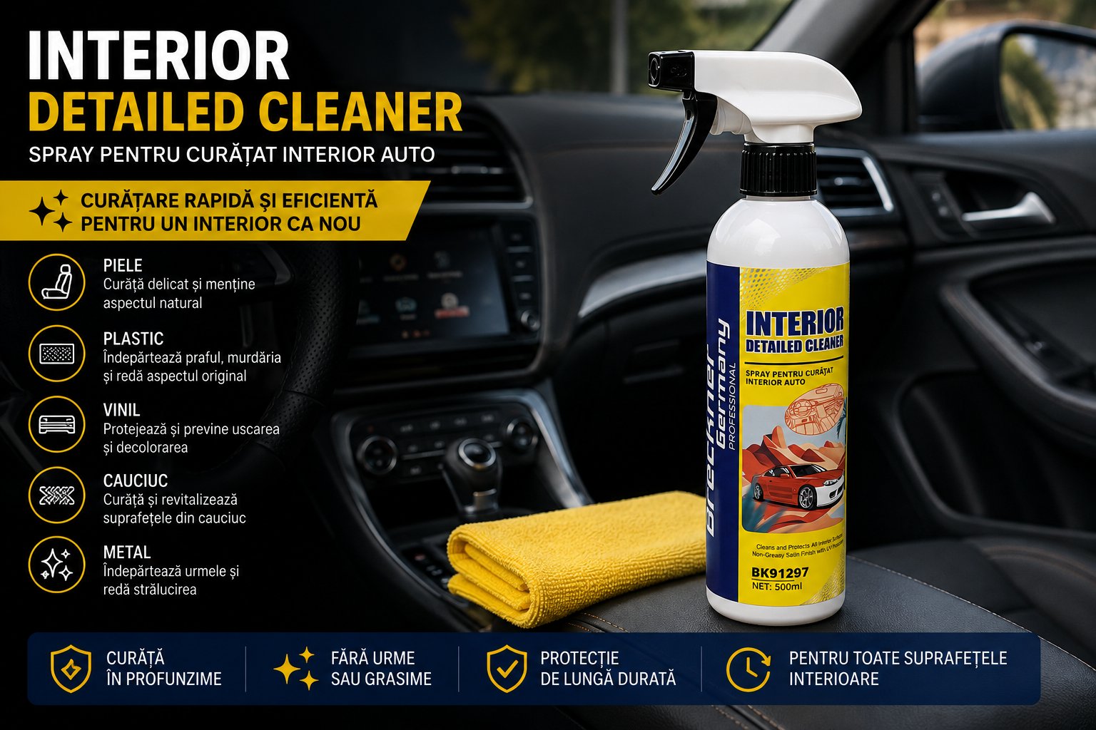 Spray curatare interior auto Interior Detailed Cleaner 500ml Breckner Germany