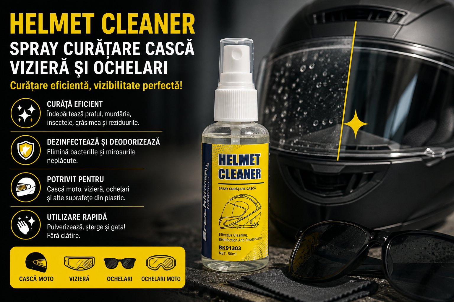 Spray curatare casca Helmet Cleaner 50ml Breckner Germany
