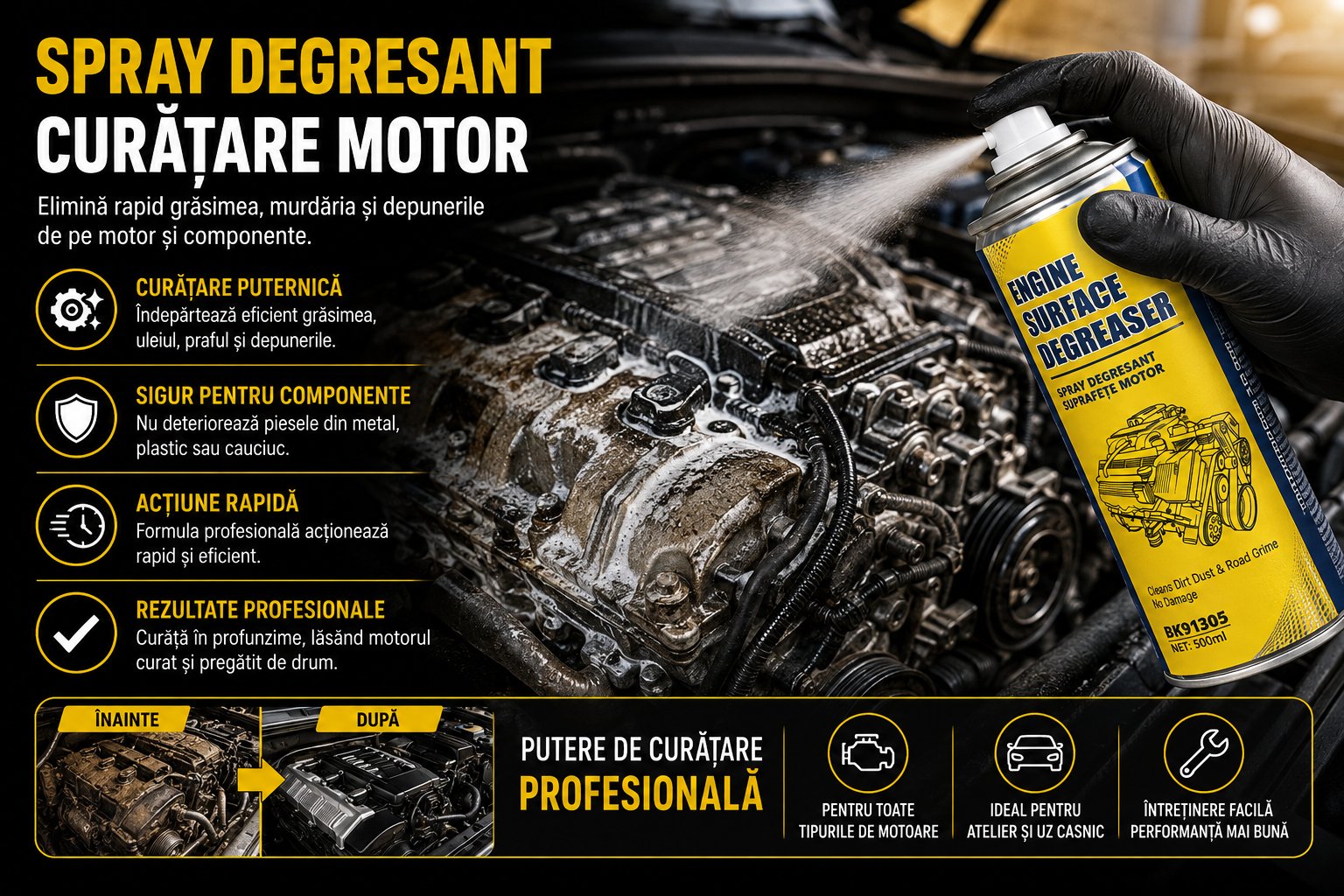 Spray degresant curatare motor 500ml Breckner Germany