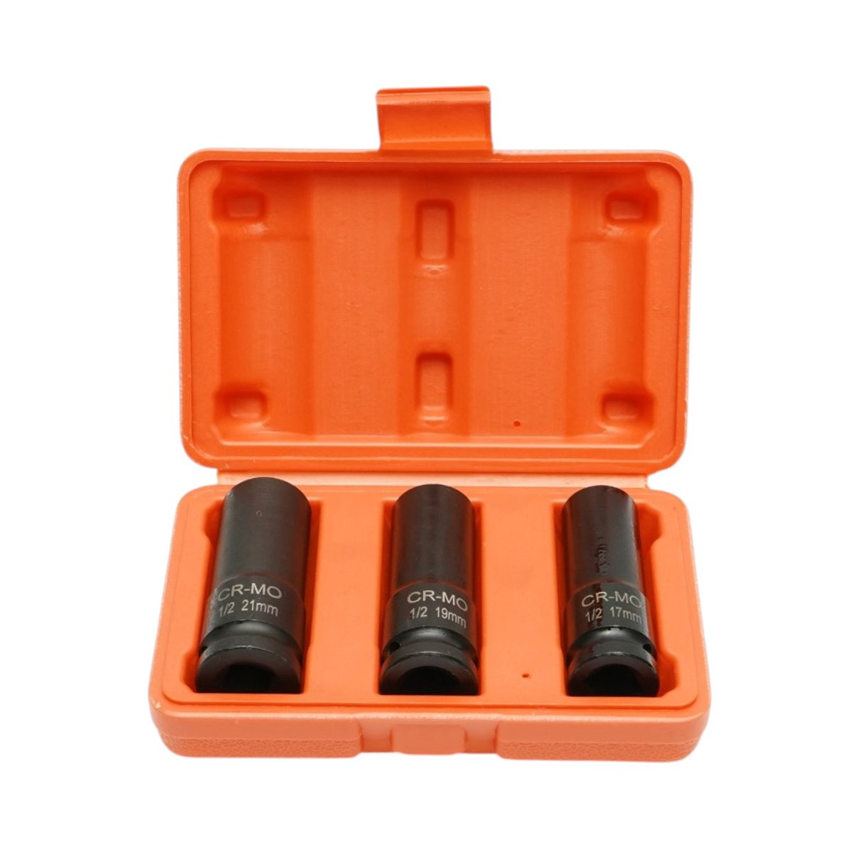 Trusa chei tubulare de impact lungi 17mm, 19mm, 21mm, patrat 1/2 inch Cr-Mo 3 piese Breckner Germany
