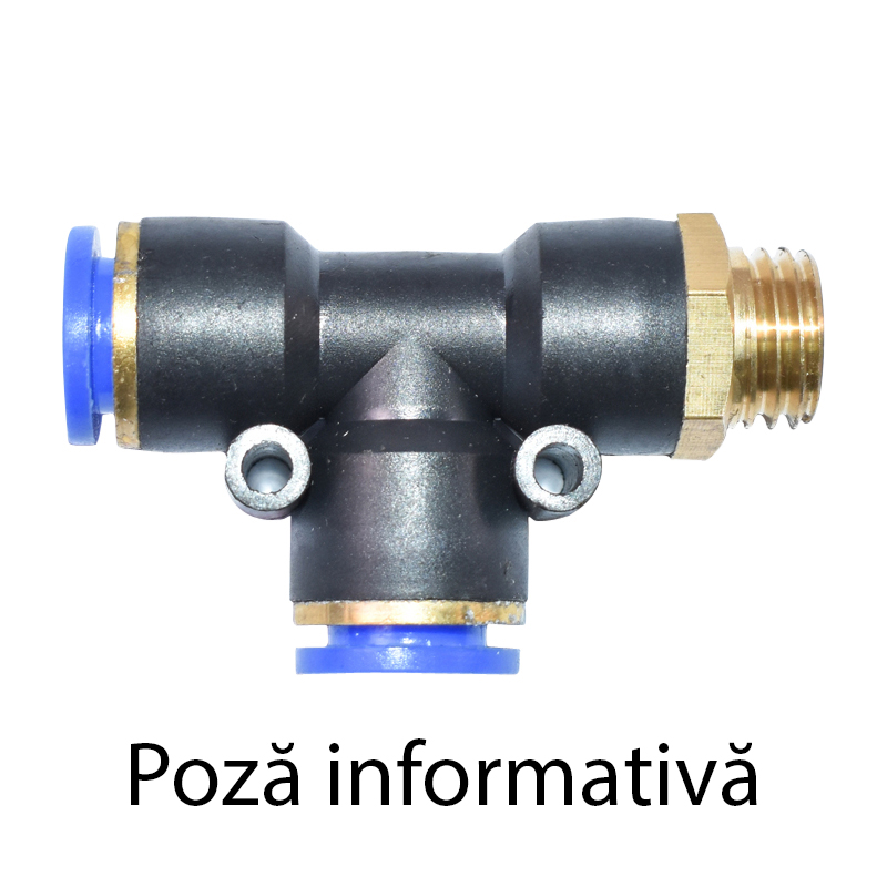 Mufa rapida T plastic si surub metalic fi 6x6 cu 1/8