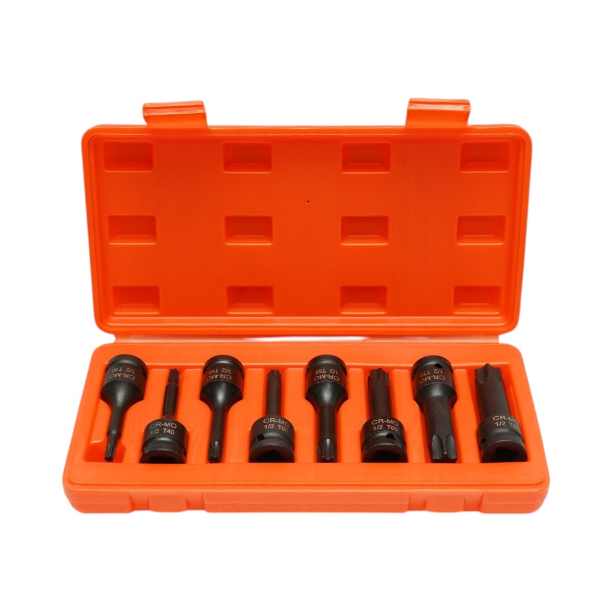 Trusa chei tubulare biti torx T30-T80, patrat 1/2 inch Cr-Mo 8 piese Breckner Germany