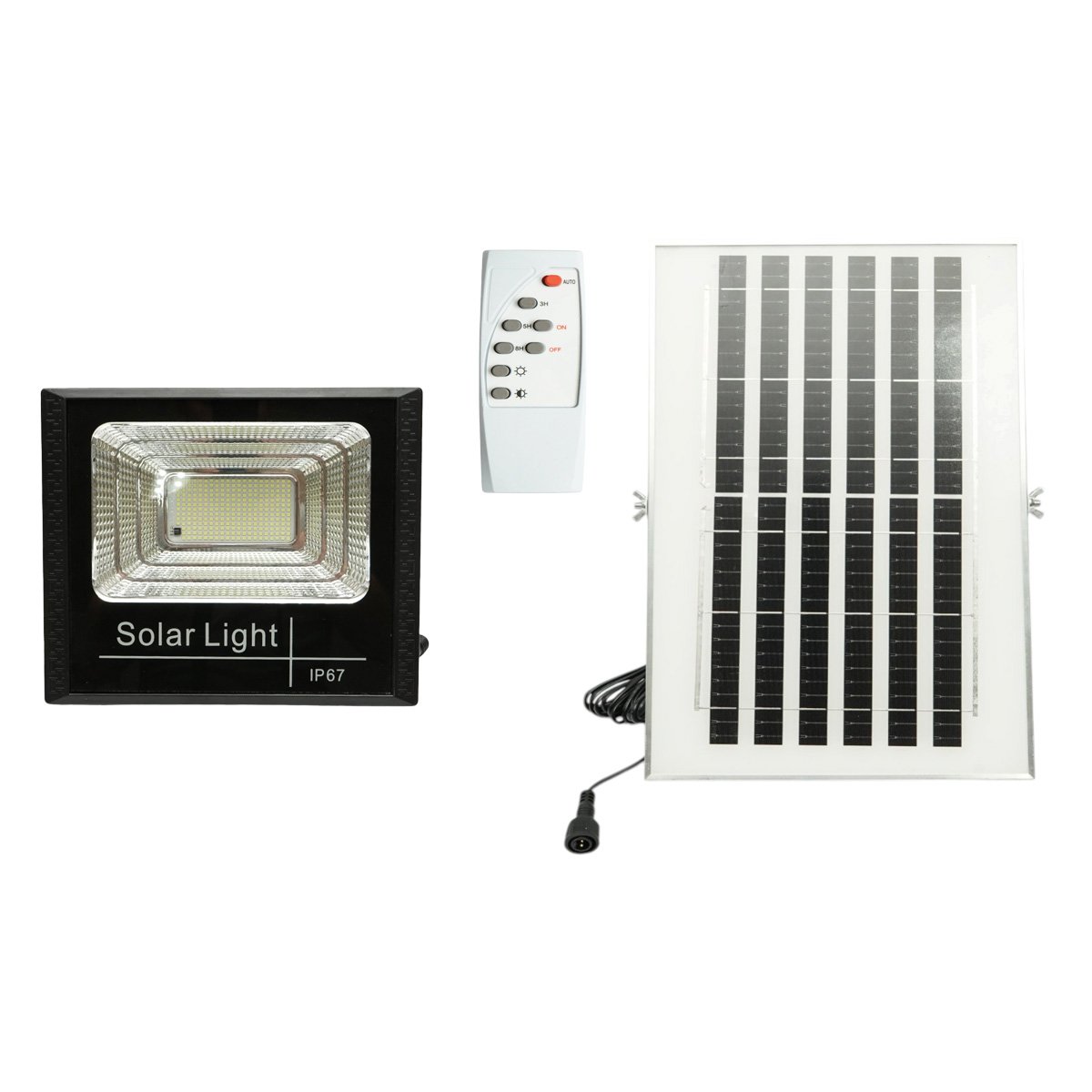 Proiector LED 100W, 6500K cu panou solar 8W, baterie LiFePO4 6000mAh si telecomanda IP67 Breckner Germany