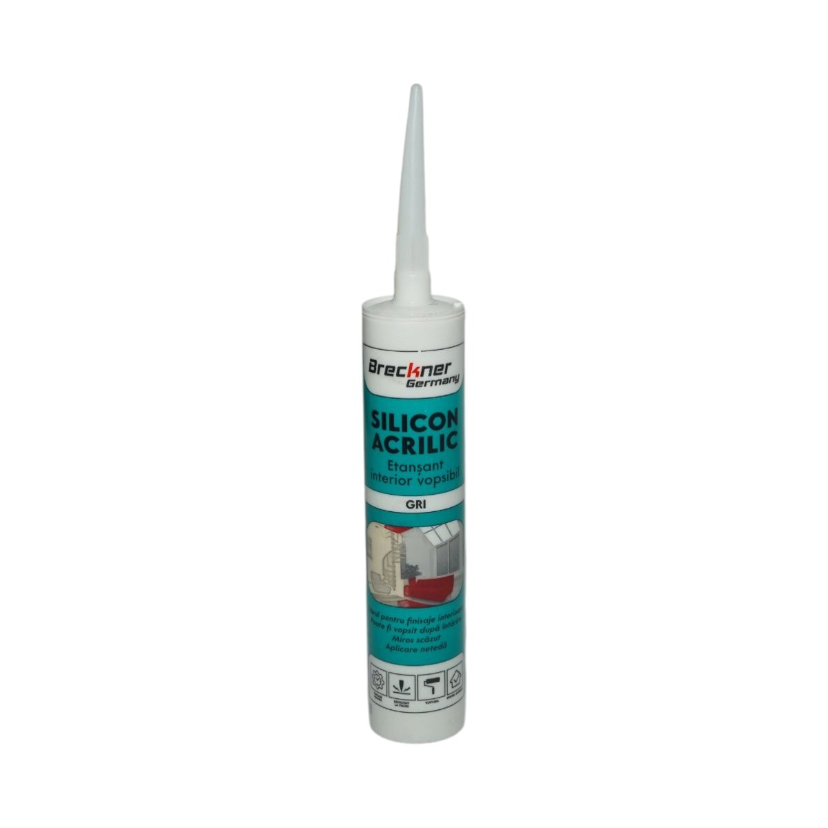 Silicon etansant acrilic gri interior vopsibil 300ml Breckner Germany