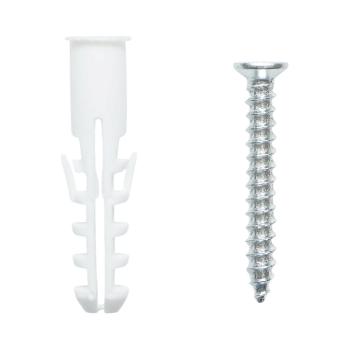 Set diblu universal din plastic alb 10x50mm cu surub 6x45mm 50 buc/set