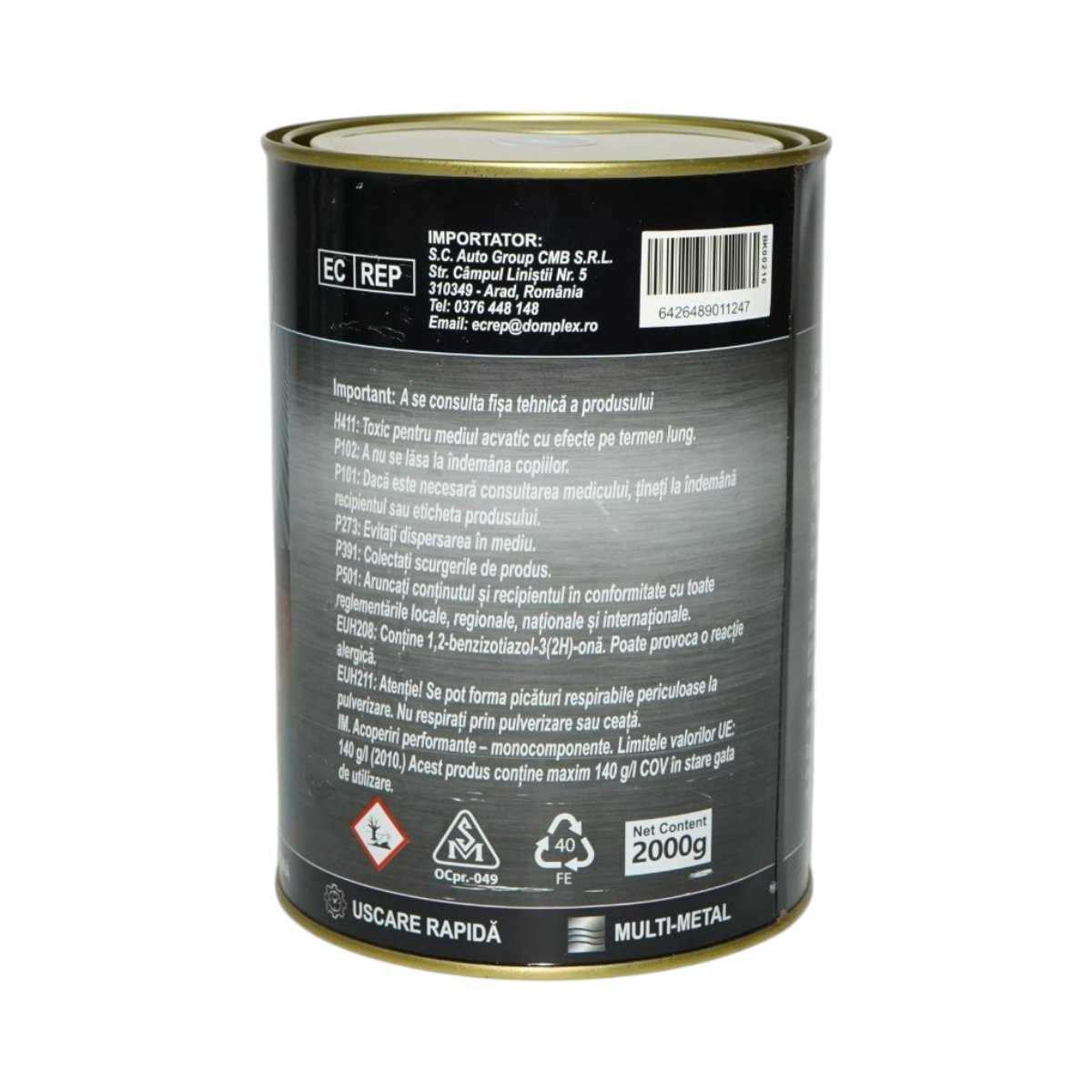 Vopsea email anticoroziva 3 in 1 albastru egee pentru metal 2kg, direct pe rugina, pe baza de apa Breckner Germany – imagine 3