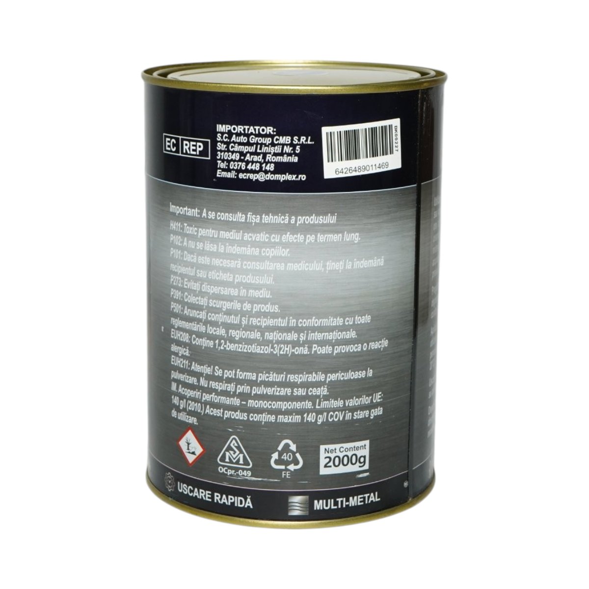 Vopsea email anticoroziva 3 in 1 albastru 650 pentru metal 2kg, direct pe rugina, pe baza de apa Breckner Germany – imagine 3
