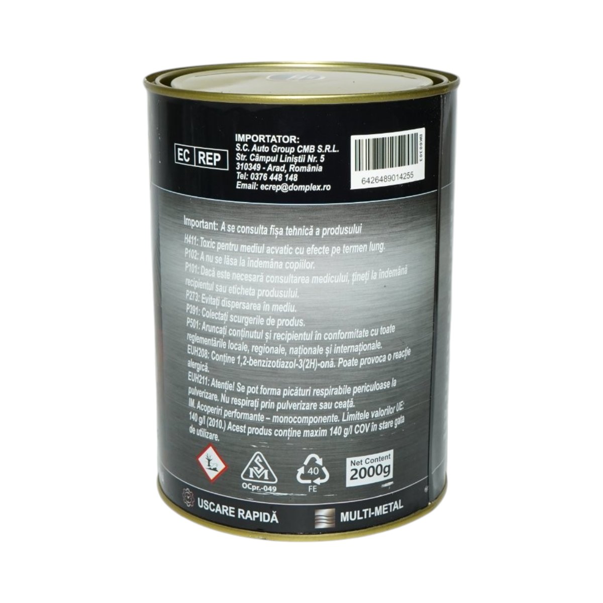 Vopsea email anticoroziva 3 in 1 maro ciocolatiu lucios pentru metal 2kg, direct pe rugina, pe baza de apa Breckner Germany – imagine 3