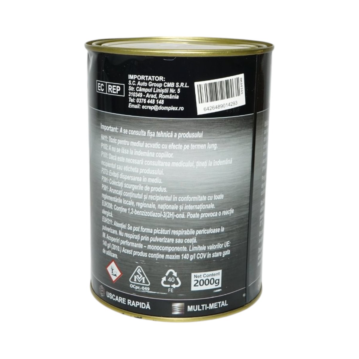 Vopsea email anticoroziva 3 in 1 maro ciocolatiu mat pentru metal 2kg, direct pe rugina, pe baza de apa Breckner Germany – imagine 3