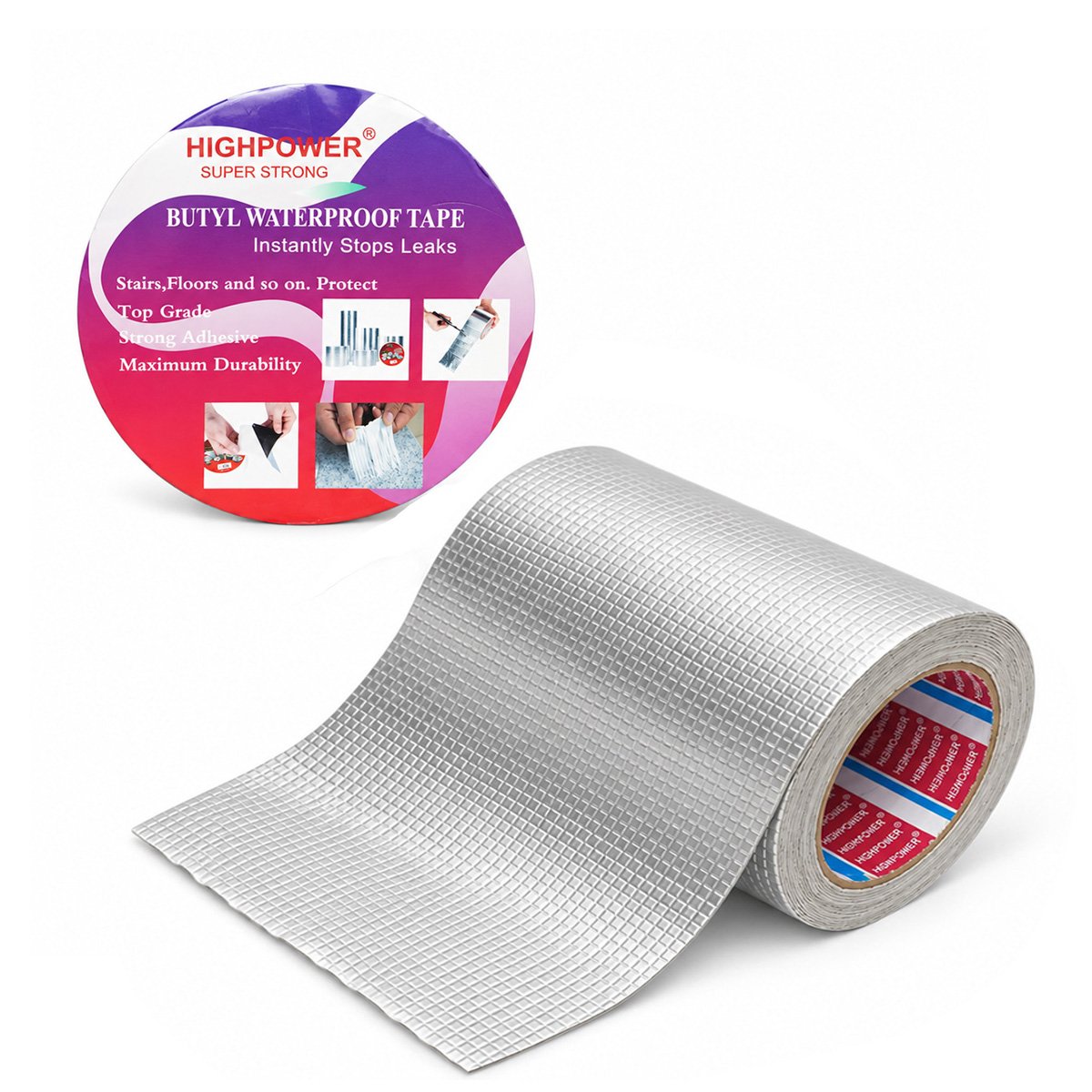 Banda butilica hidroizolanta autoadeziva 200mm x 5m cu folie de aluminiu HighPower