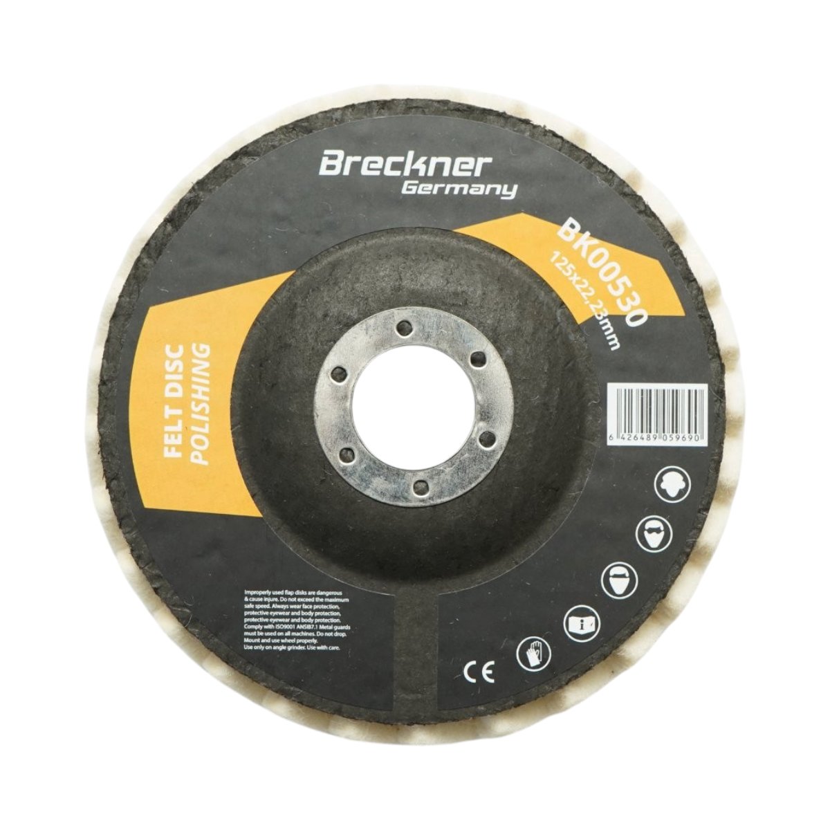 Disc pasla lamelar polisare 125x6x22.23mm, lustruire si finisare metal, inox, aluminiu Breckner Germany – imagine 2