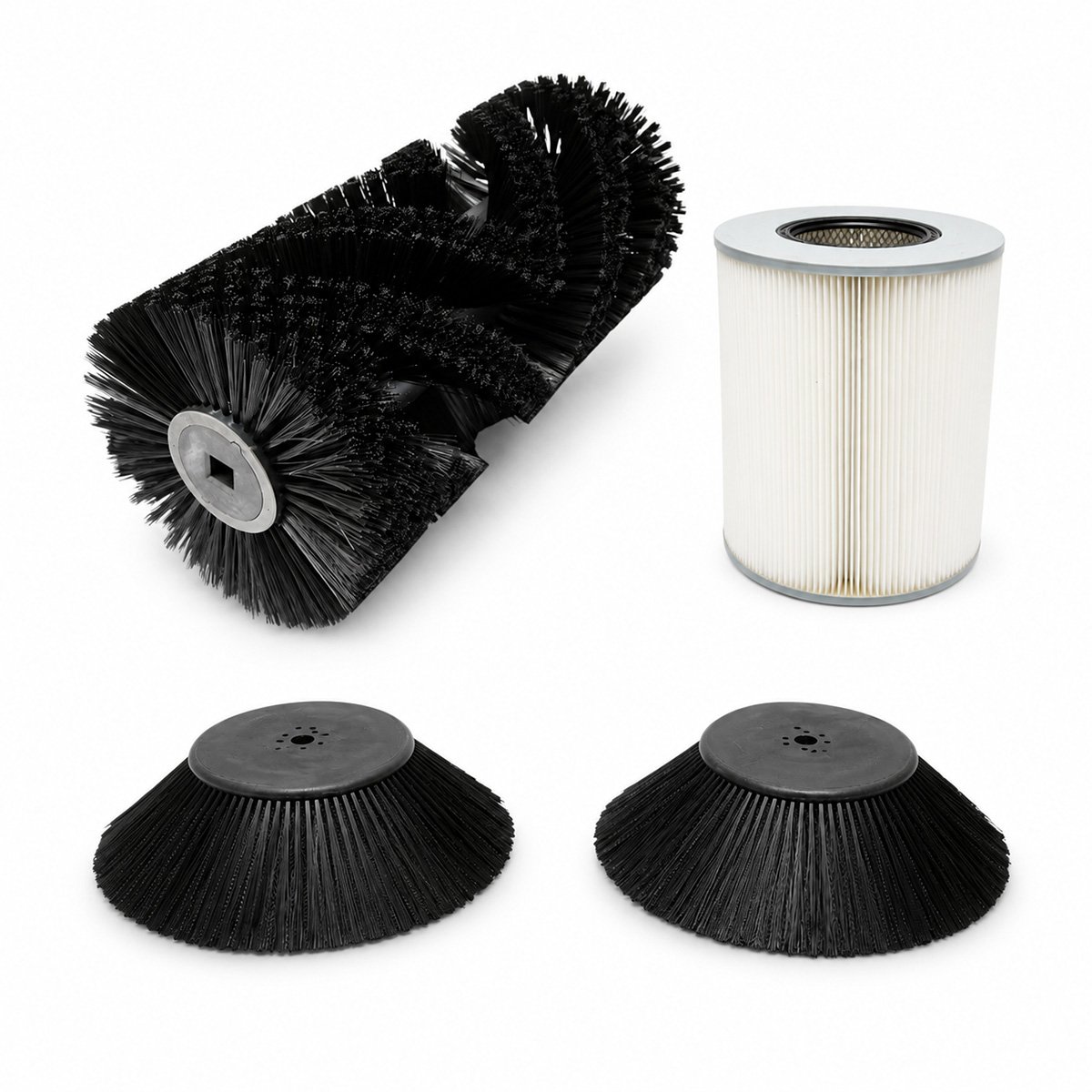 Kit intretinere masina de maturat stradala DISBU21, perie centrala 700mm, 2 perii laterale 500mm si filtru praf – imagine 2