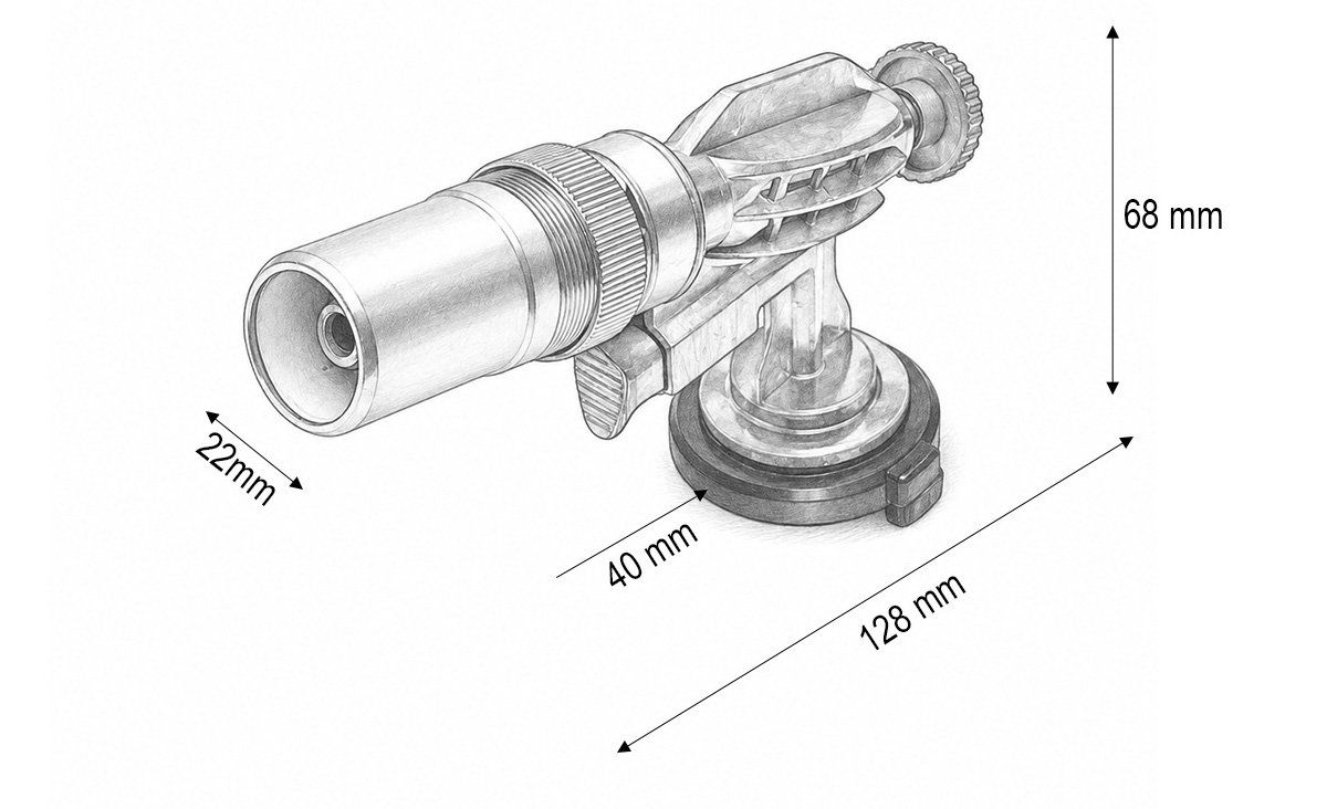 Schita dimensiuni cap arzator 128 mm