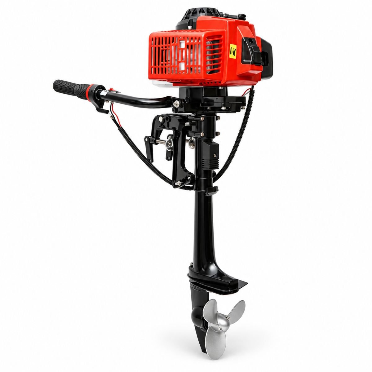 Motor barca pe benzina 2.2 CP, 2 timpi, 63cc, turatie 6500rpm, racire cu aer, pornire manuala, elice 3 pale, capacitate rezervor 1.4L THOR