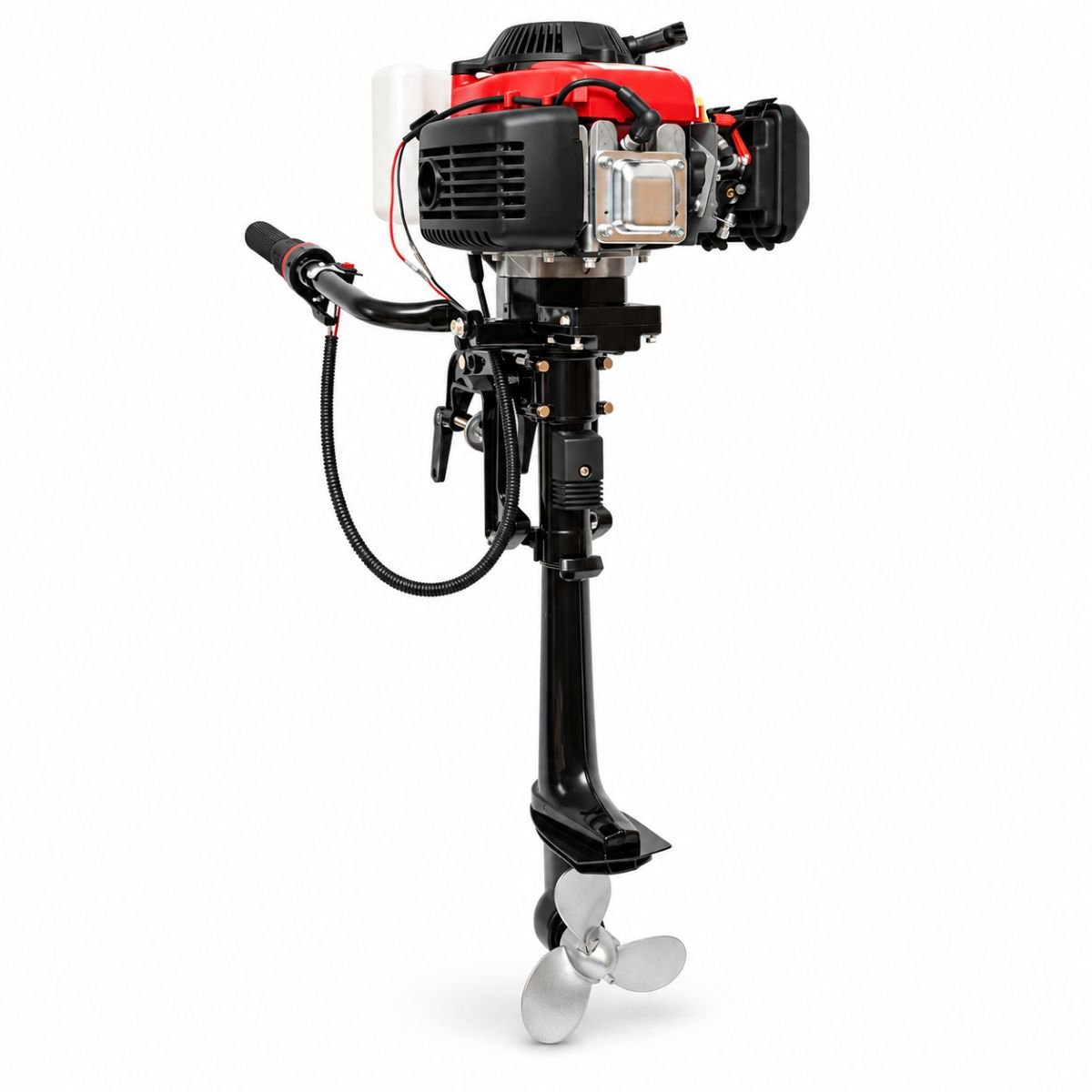 Motor barca pe benzina 2CP, 4 timpi, 53cc, turatie 6500rpm, racire cu aer, CDI, pornire manuala, elice 3 pale, capacitate rezervor 1.2L THOR