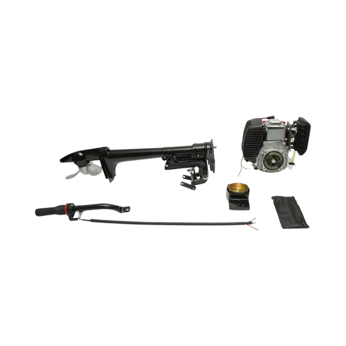 Motor barca pe benzina 2CP, 4 timpi, 53cc, turatie 6500rpm, racire cu aer, CDI, pornire manuala, elice 3 pale, capacitate rezervor 1.2L THOR – imagine 4