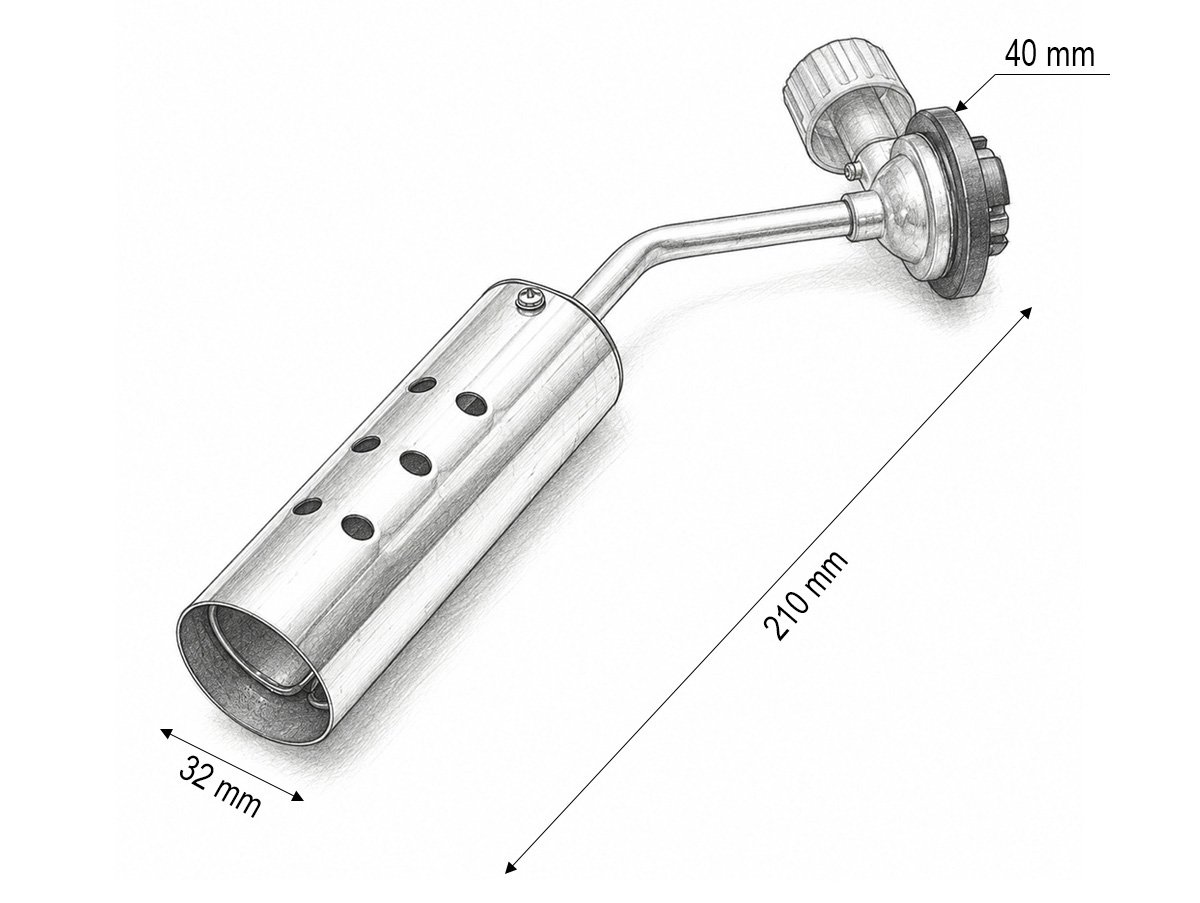 Schita dimensiuni cap arzator 210 mm