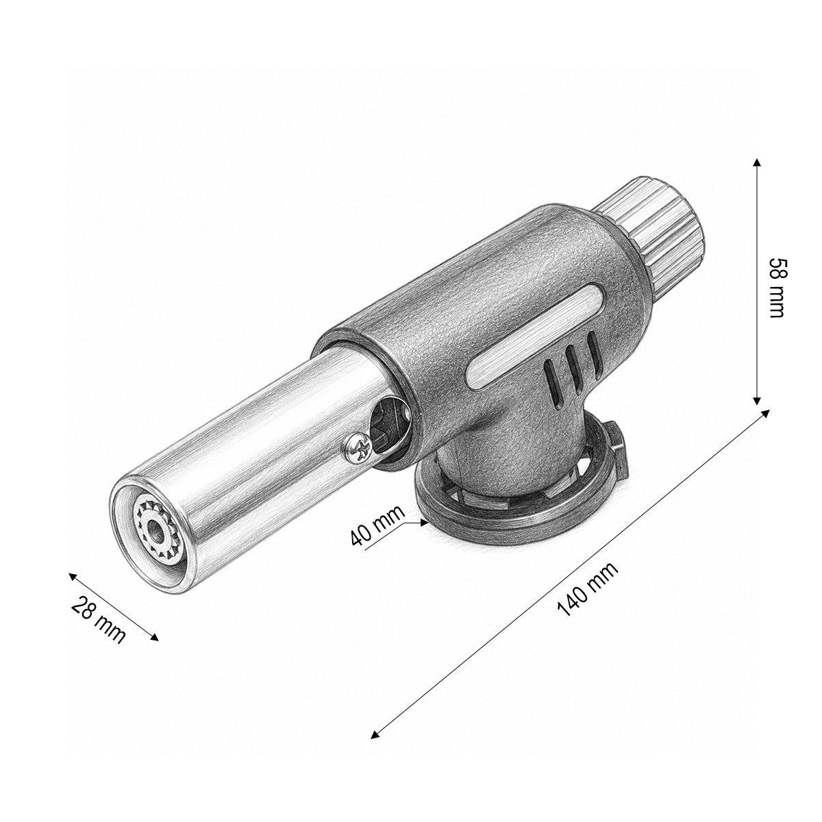 Cap arzator butelie gaz spray, aprindere piezo, flacara reglabila 1300°C Flame Gun – imagine 4