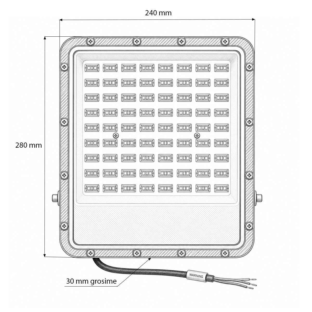 Proiector LED 150W, 100-265V, 6500K, 16500lm tip Flood 280x240x30mm IP66 Breckner Germany – imagine 5