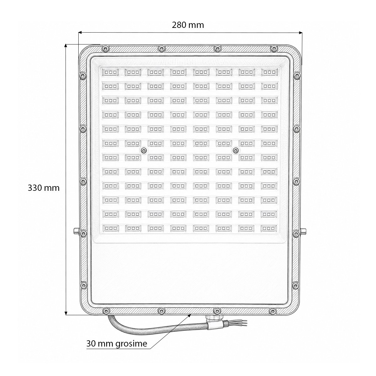 Proiector LED 200W, 100-265V, 6500K, 16500lm tip Flood 330x280x30mm IP66 Breckner Germany – imagine 5