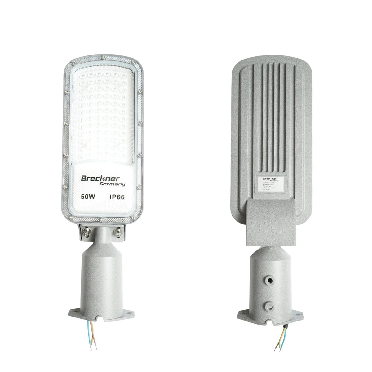 Lampa iluminat stradal LED 50W, 100-265V, 6500K, 5500lm cu prindere pe stalp 410x125x25mm IP66 Breckner Germany