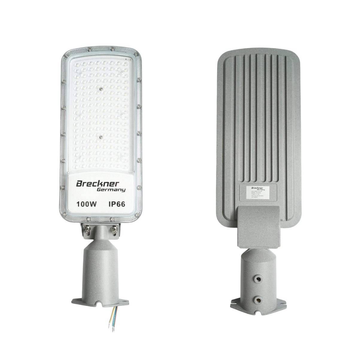 Lampa iluminat stradal LED 100W, 100-265V, 6500K, 11000lm cu prindere pe stalp 470x155x25mm IP66 Breckner Germany