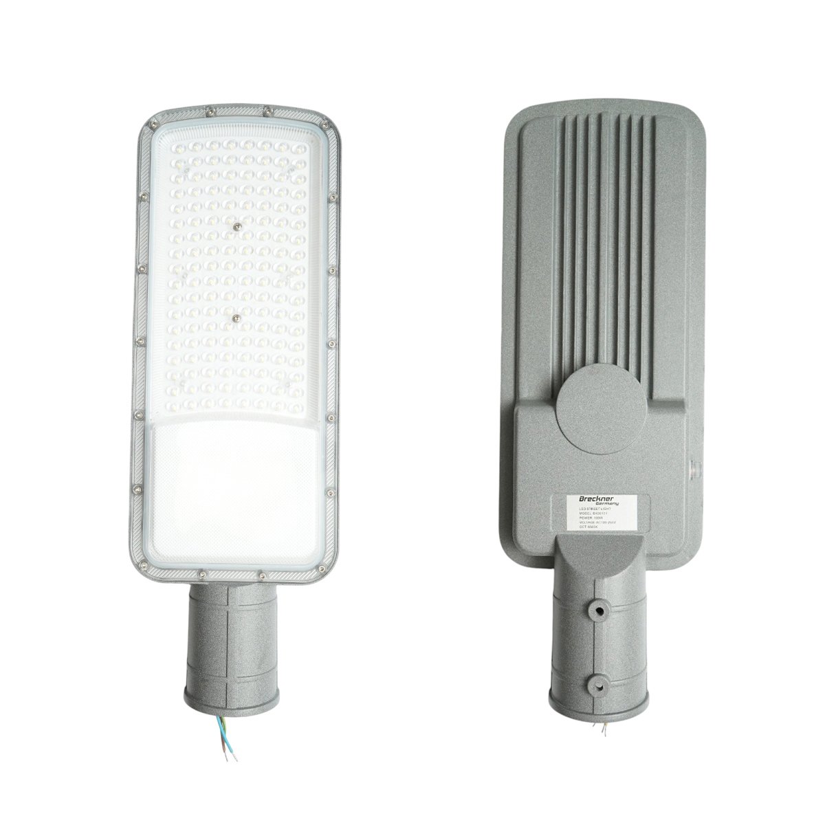 Lampa iluminat stradal LED 100W, 100-265V, 6500K, 14000lm cu prindere pe stalp 445x155x45mm IP66 Breckner Germany