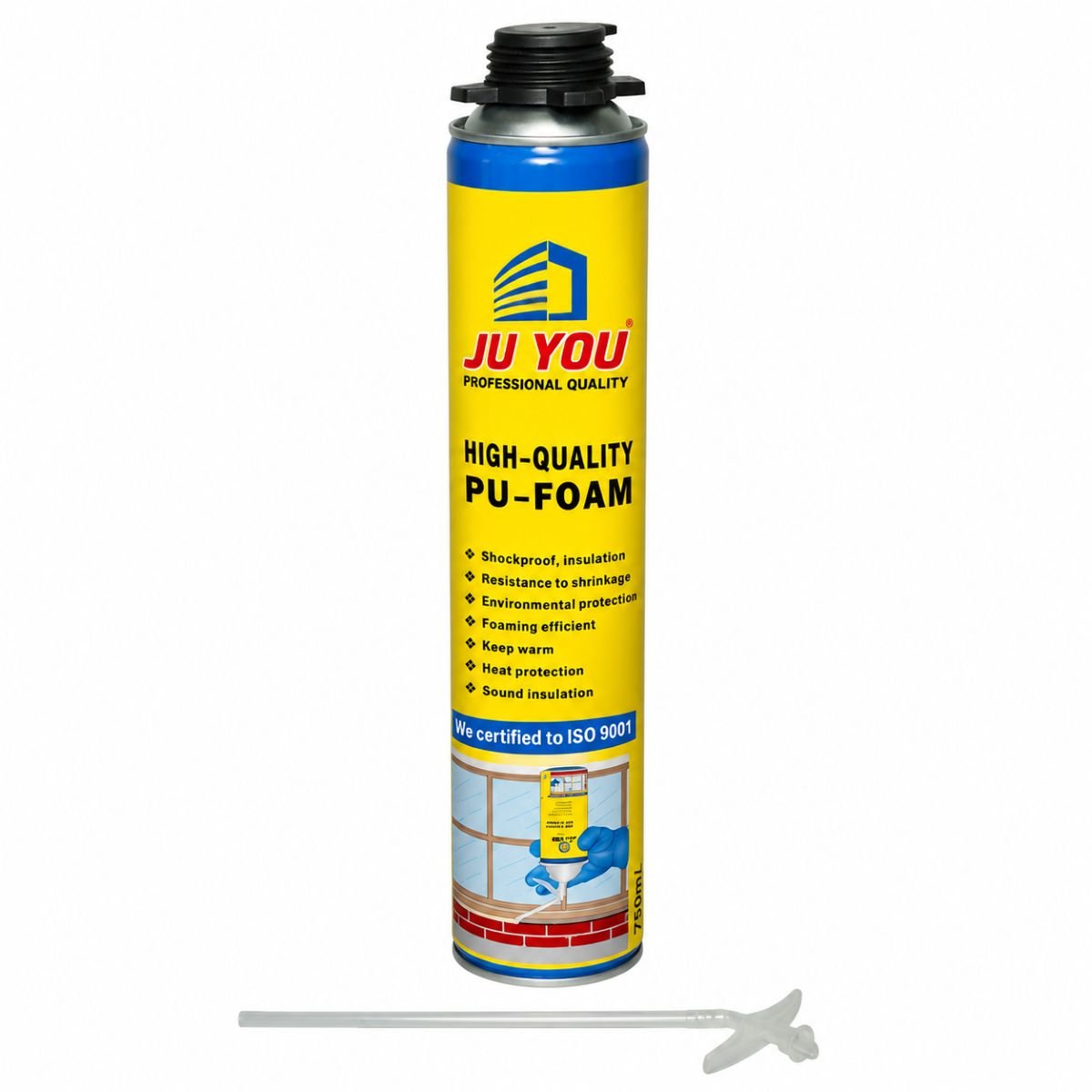 Spuma poliuretanica PU cu randament ridicat, expandare redusa pentru montaj usi si ferestre 750ml