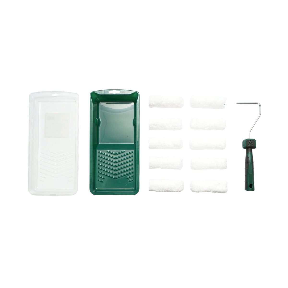 Set mini trafalet cu 10 role microfibra 10cm, maner 2K, tavita vopsea, rezerva tavita 13 piese Breckner Germany