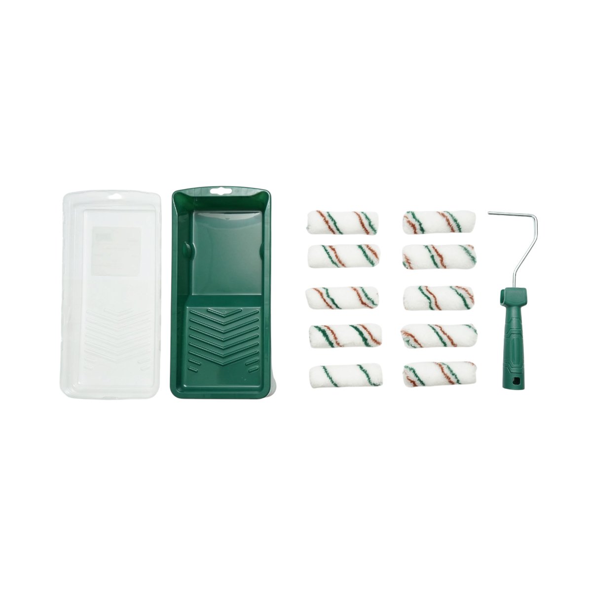 Set mini trafalet cu 10 role poliester 10cm, maner PP, tavita vopsea, rezerva tavita 13 piese Breckner Germany