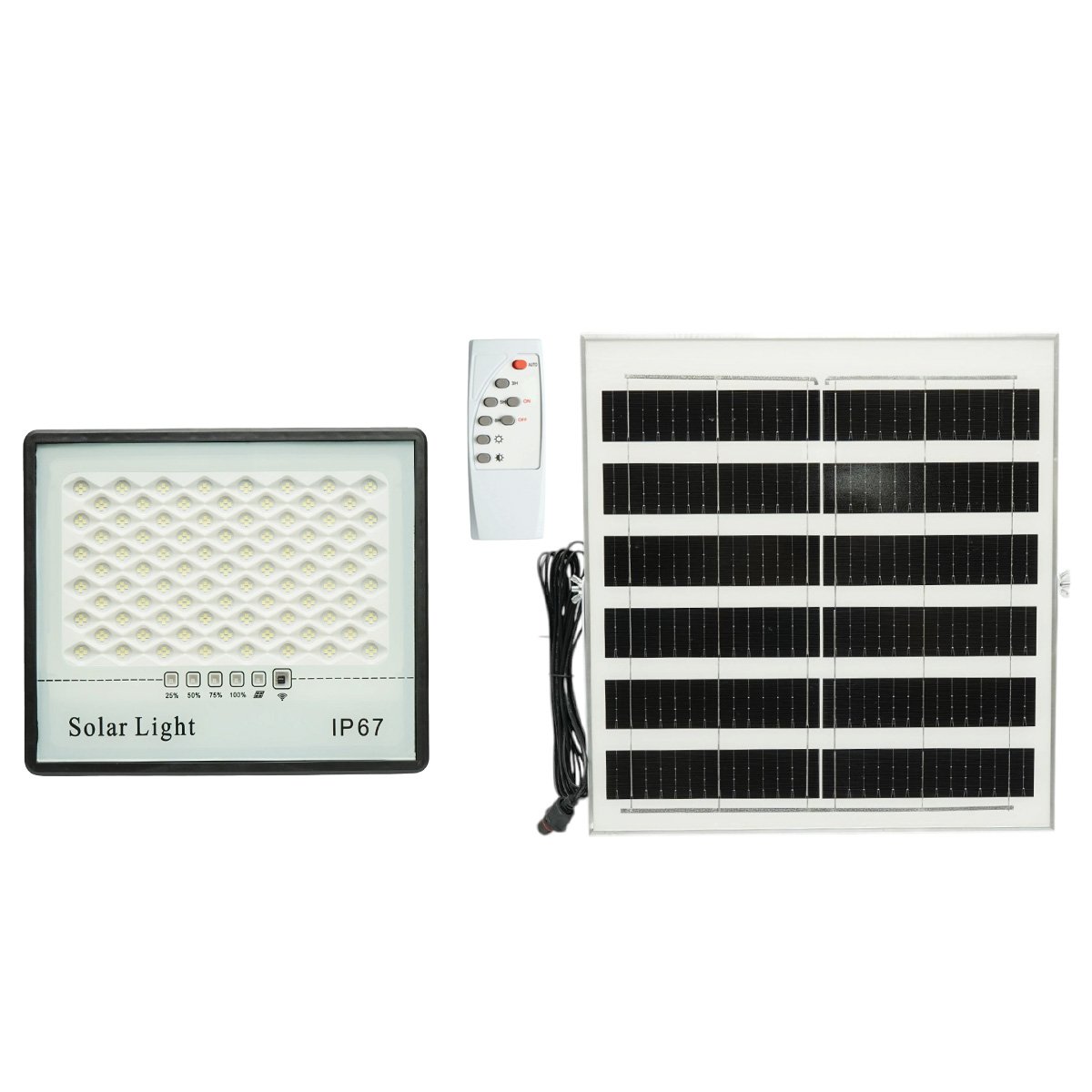 Proiector LED 200W, 6500K cu panou solar 15W, baterie LiFePO4 10000mAh si telecomanda IP67 Breckner Germany