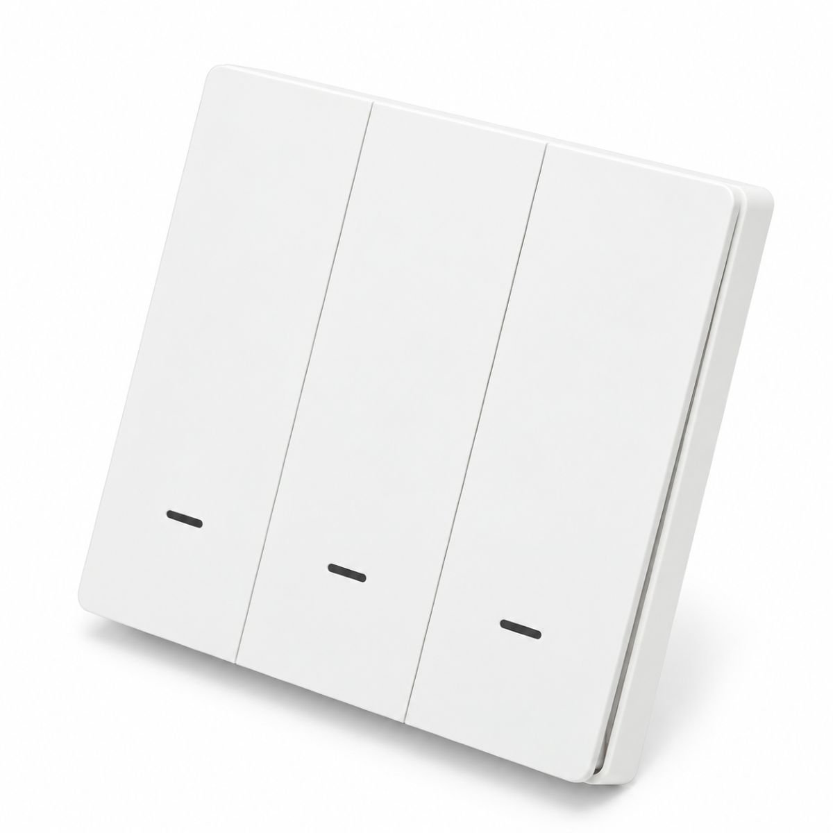 Intrerupator inteligent smart Wi-Fi triplu alb incastrat 100-240V, 10A, 2200W, aplicatie Tuya Smart Life, compatibil Alexa si Google Home 86x86x33mm