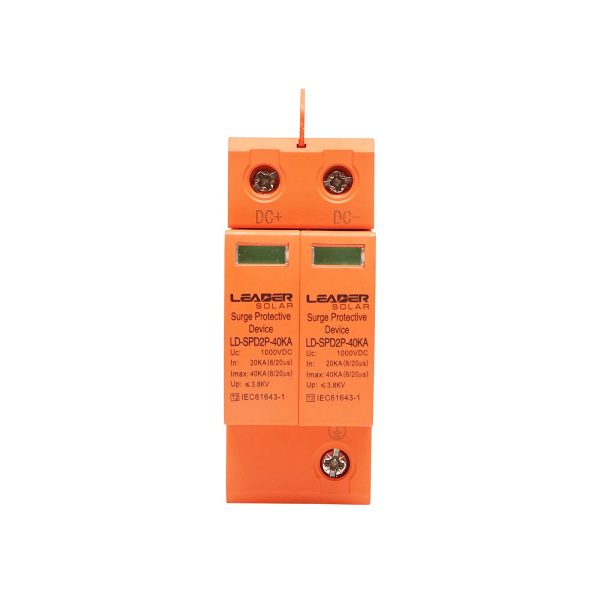 Descarcator supratensiune cu semnalizare sisteme fotovoltaice DC 2P tip C 1000VDC LD-SPD-2P-40kA Leader