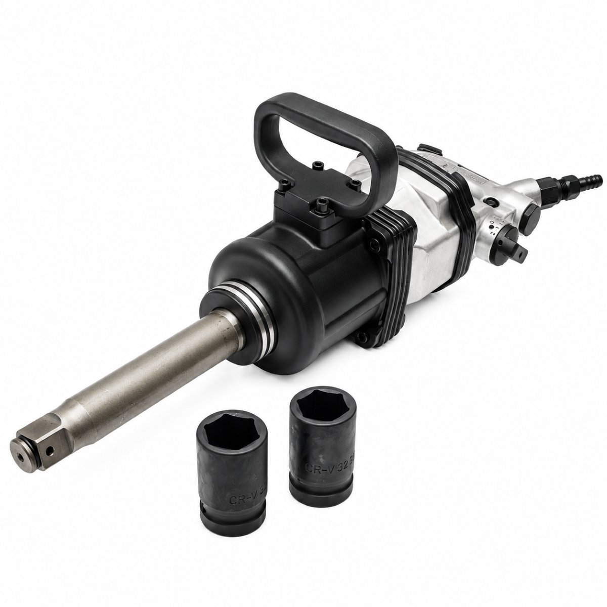 Pistol pneumatic de impact Pinless Hammer profesional 1 inch, cuplu 3600Nm, 3 trepte de putere R/L, presiune 8 bar, tubulare 32mm, 33mm incluse Breckner Germany