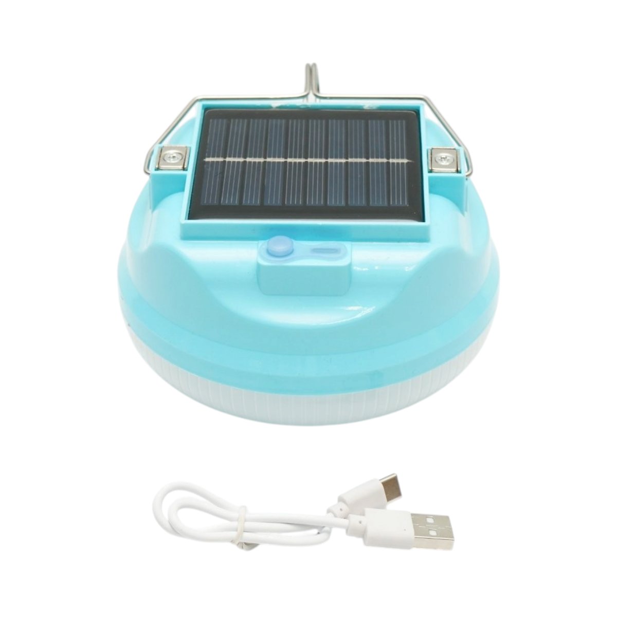 Lampa solara portabila LED 200W, baterie 1600mAh, 3 moduri iluminare, incarcare USB-C 130x70mm albastra – imagine 4