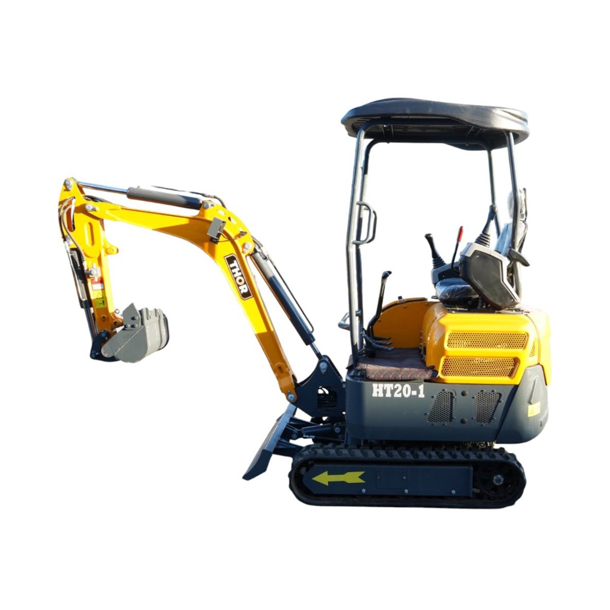 Mini excavator 2T pe senile cu semicabina, motor diesel Laidong 25CP, adancime sapare 2060mm, 3 cupe incluse 170/440/780mm THOR – imagine 3