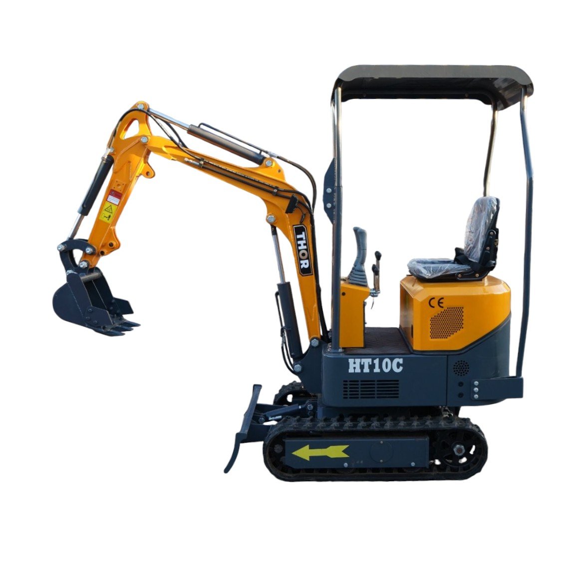 Mini excavator 1T pe senile cu semicabina, motor diesel 9.5CP, adancime sapare 1745mm, 3 cupe incluse 170/360/780mm THOR – imagine 3