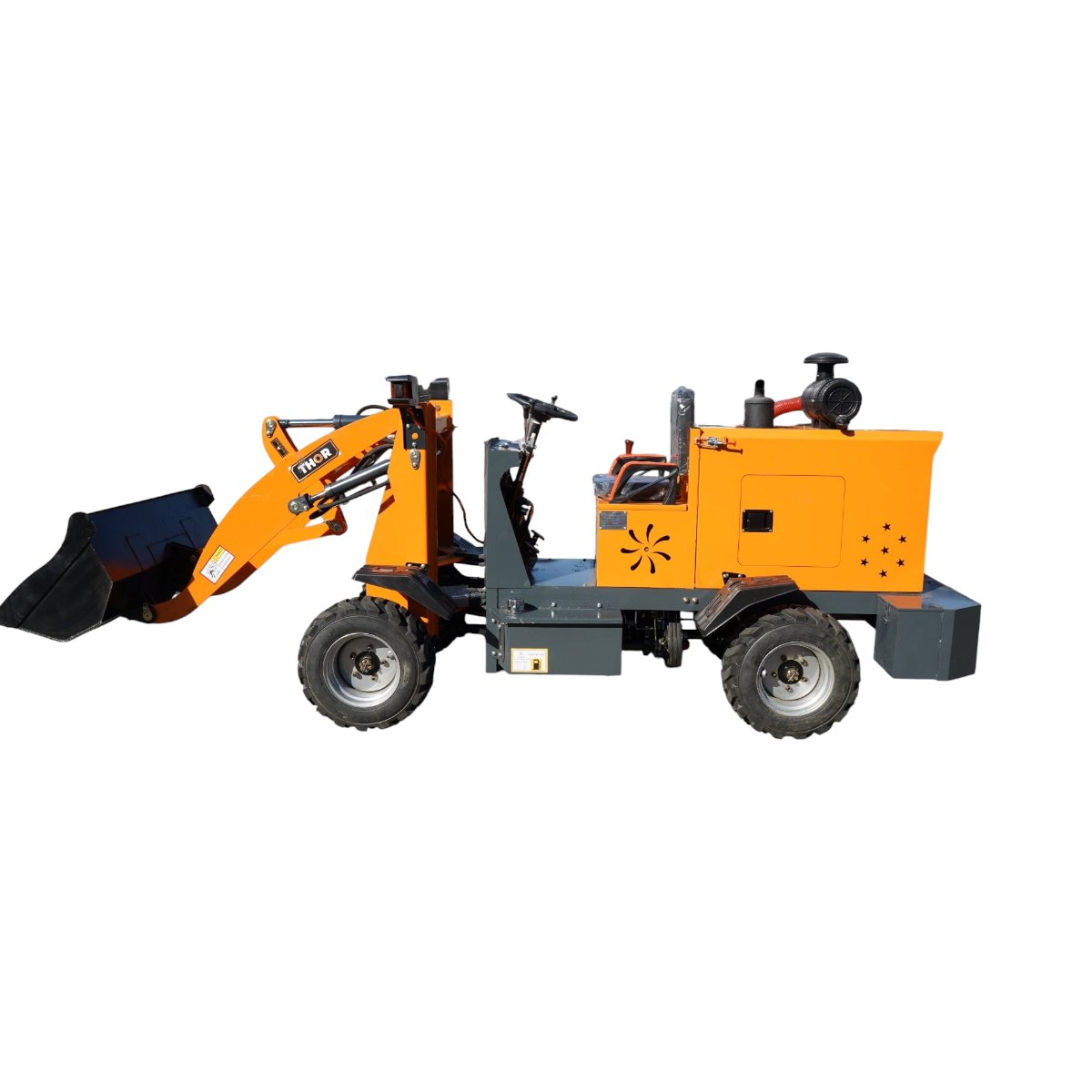 Mini incarcator frontal articulat 1.1T 4x4, motor diesel 57CP, capacitate ridicare 700kg, latime cupa 1300mm THOR – imagine 2