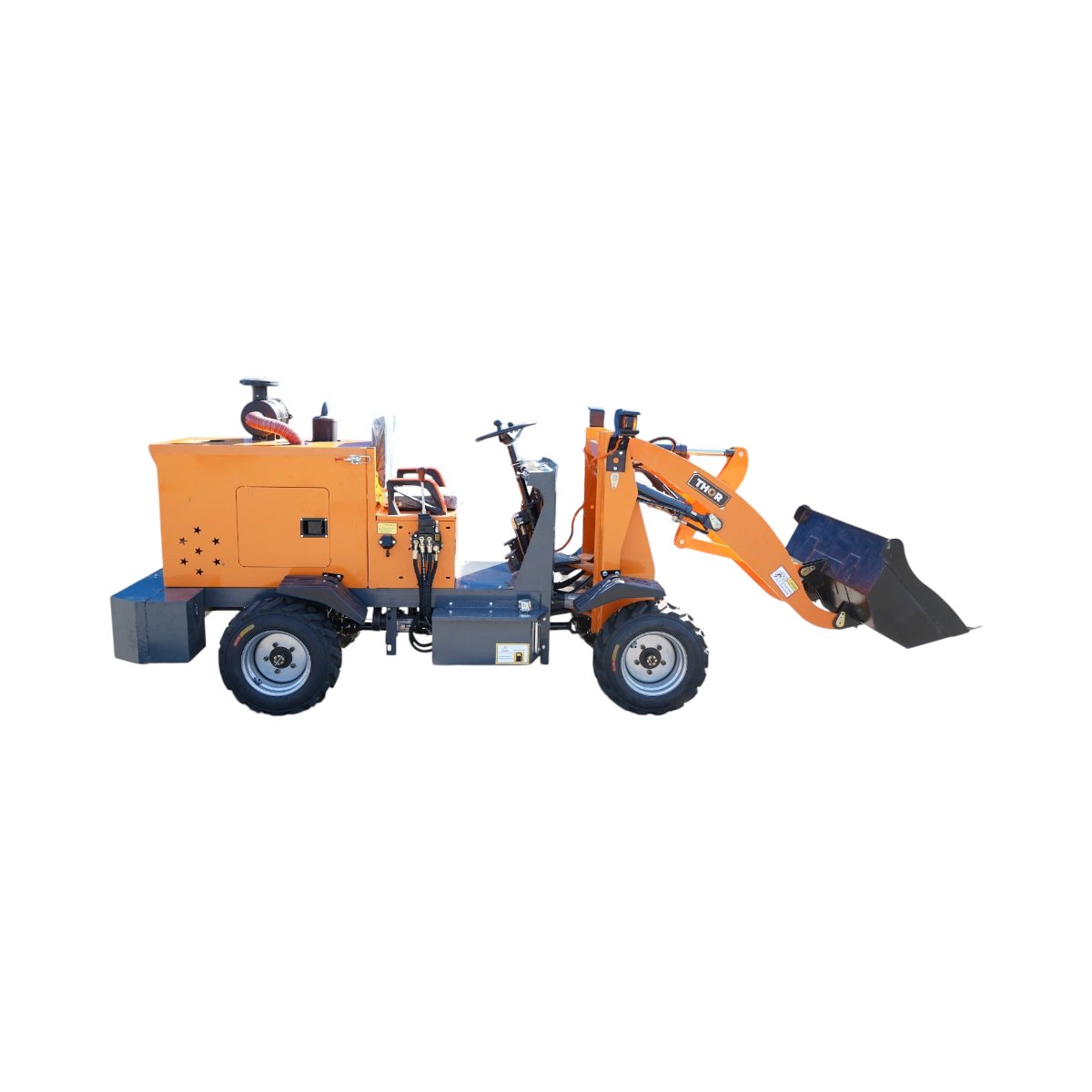 Mini incarcator frontal articulat 1.1T 4x4, motor diesel 57CP, capacitate ridicare 700kg, latime cupa 1300mm THOR – imagine 4