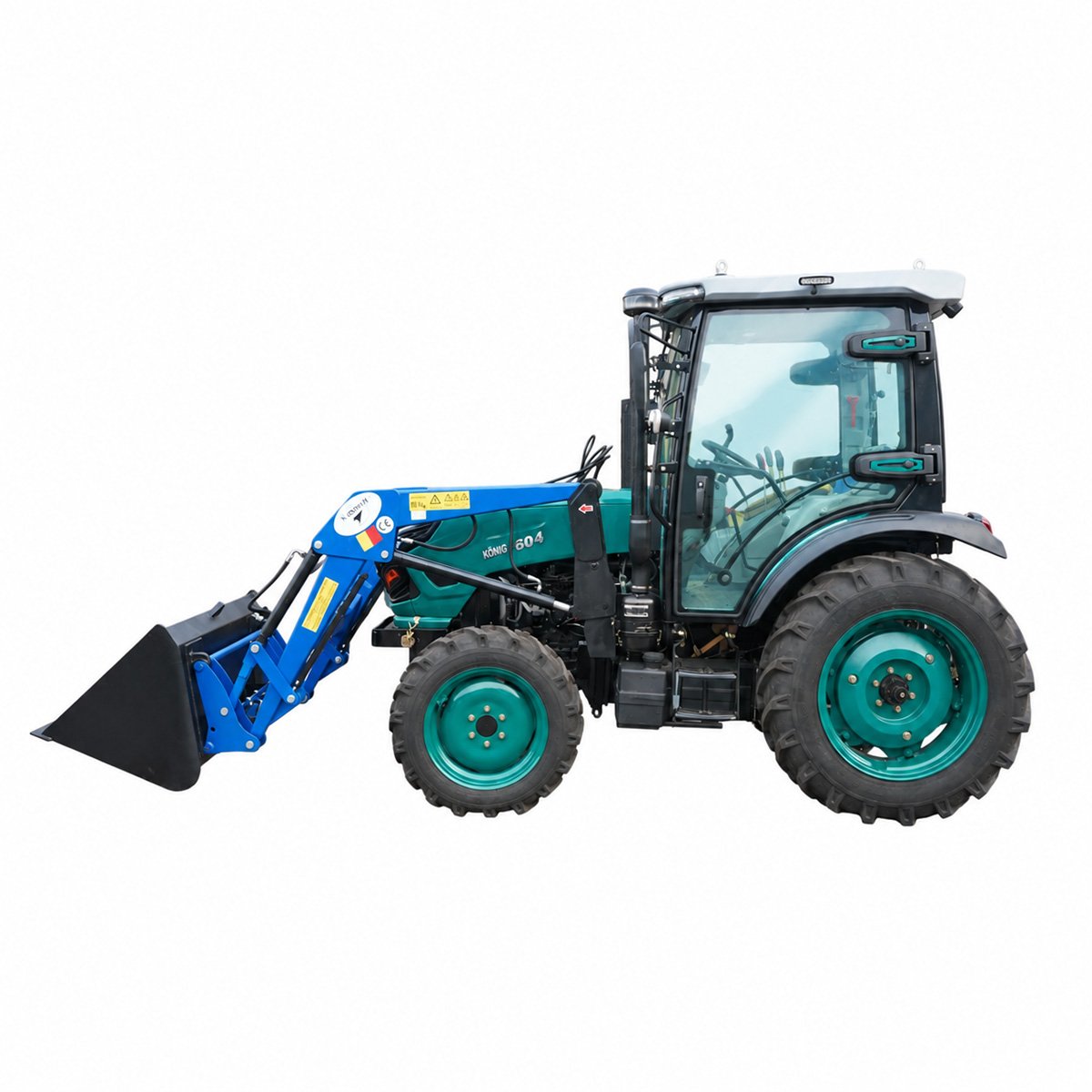 Tractor 60CP 4x4 cu cabina, motor diesel YTO, incarcator frontal hidraulic, cupa 1400mm, camere video KONIG 604 – imagine 3