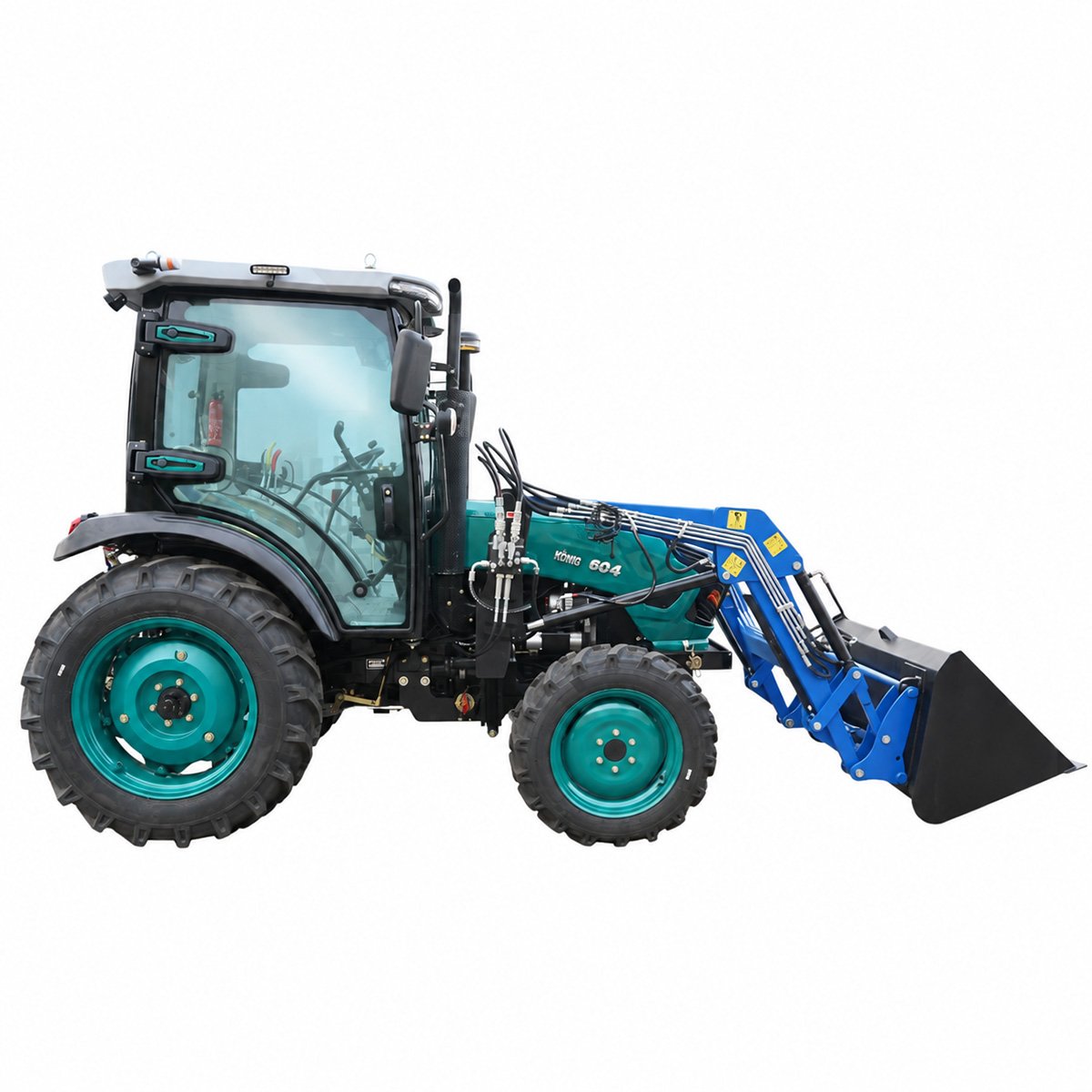 Tractor 60CP 4x4 cu cabina, motor diesel YTO, incarcator frontal hidraulic, cupa 1400mm, camere video KONIG 604 – imagine 5